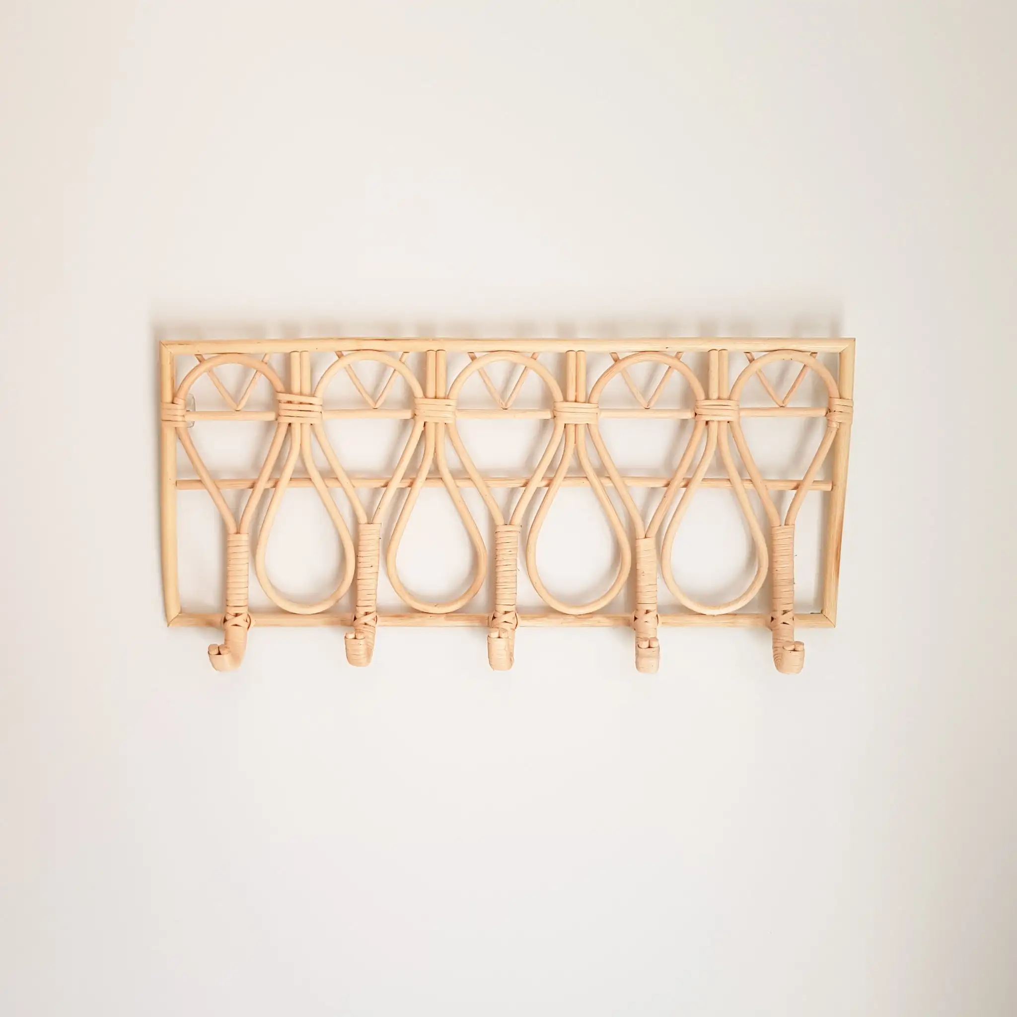 Eco-friendly Rattan Wall Hooks Stylish Functional