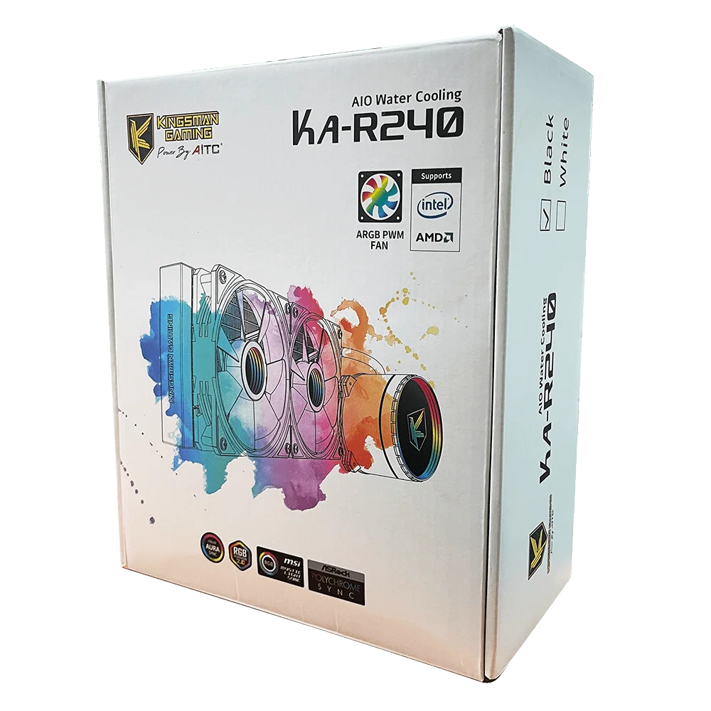 White 240mm Argb Aio Water Cooling Fan Motherboard Sync For Pc Buy