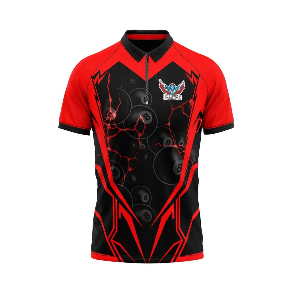 High Quality Snooker Jersey Sublimation Printing Jersey Man Polo T-shirts Billiard Team Billiard Dye Snooker Jersey