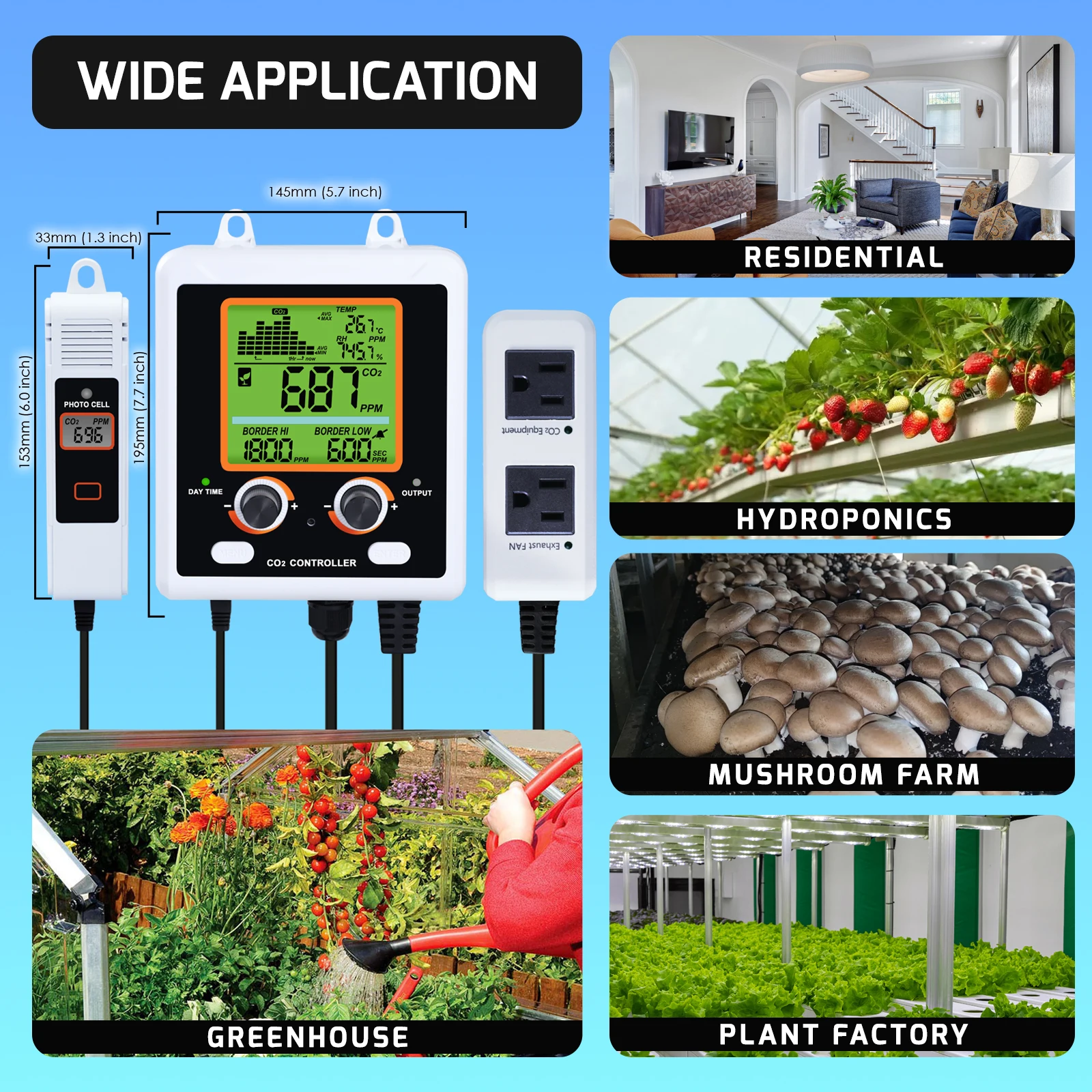 CO2コントローラー（温度・湿度モニタリング機能付き） | グロウテント 