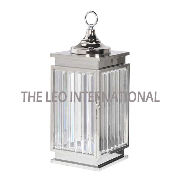 Фонарь для свечи квадратной формы из дерева и нержавеющей