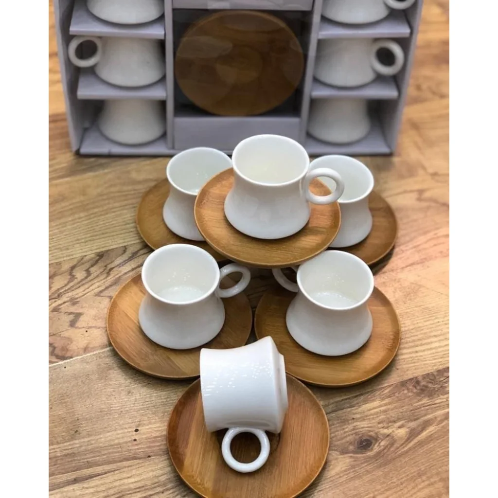 TURKISH Set of 6 Coffee Cups WHOLESALE BEST PRICE Coffee Cups Set BAMBOO SET From Turkish Manufacturer Producer