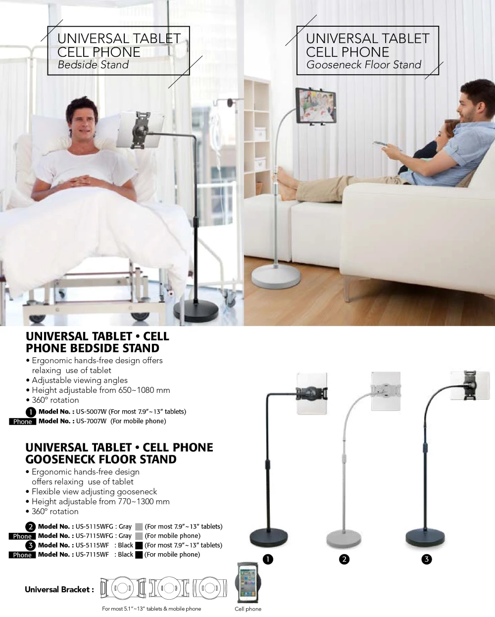 Adjustable Tablet Floor Stand AIDATA