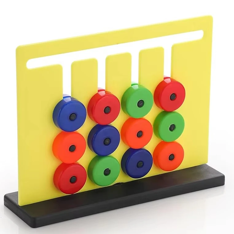 Montessori Slide Puzzle Game Learning Colour and Pattern Matching for Kids, Multicolor