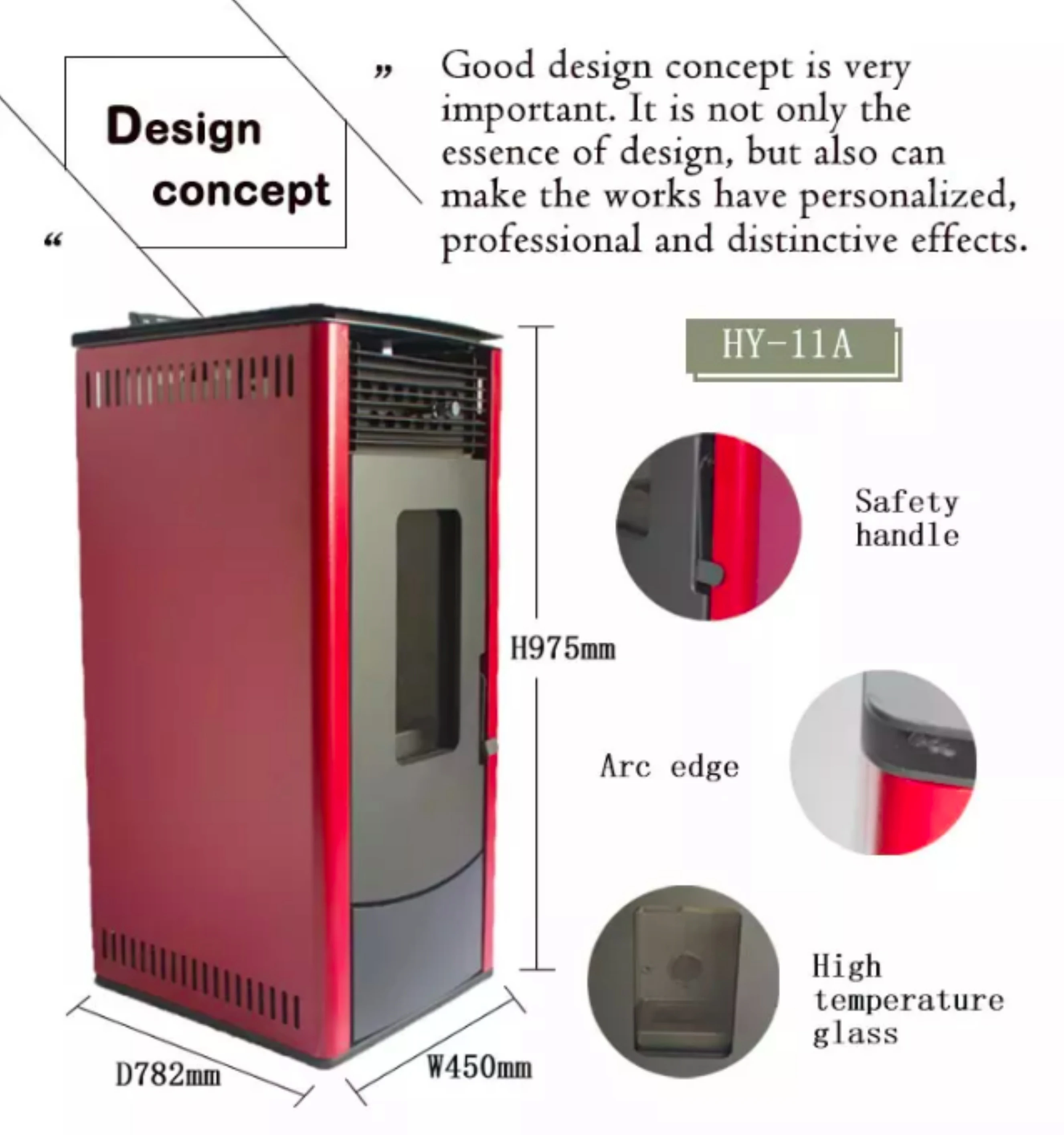 Original 40 Kw Heater Smokeless Energy Saving Pellet Heat Steel