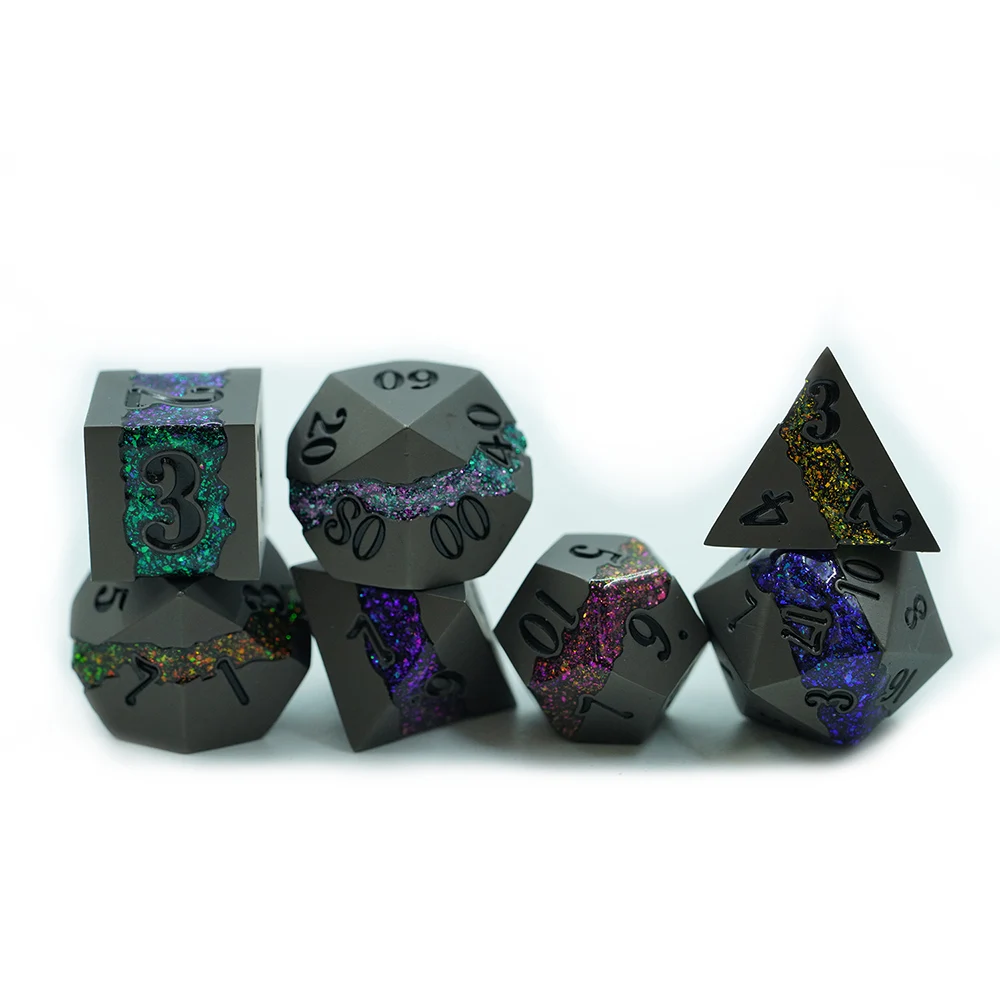 Mica Series 7 piece Metal Dice store Set