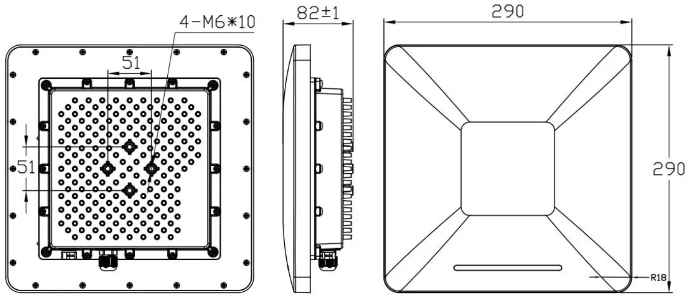Hitech RFID Long Range Waterproof 9dbi Reader for Access Control