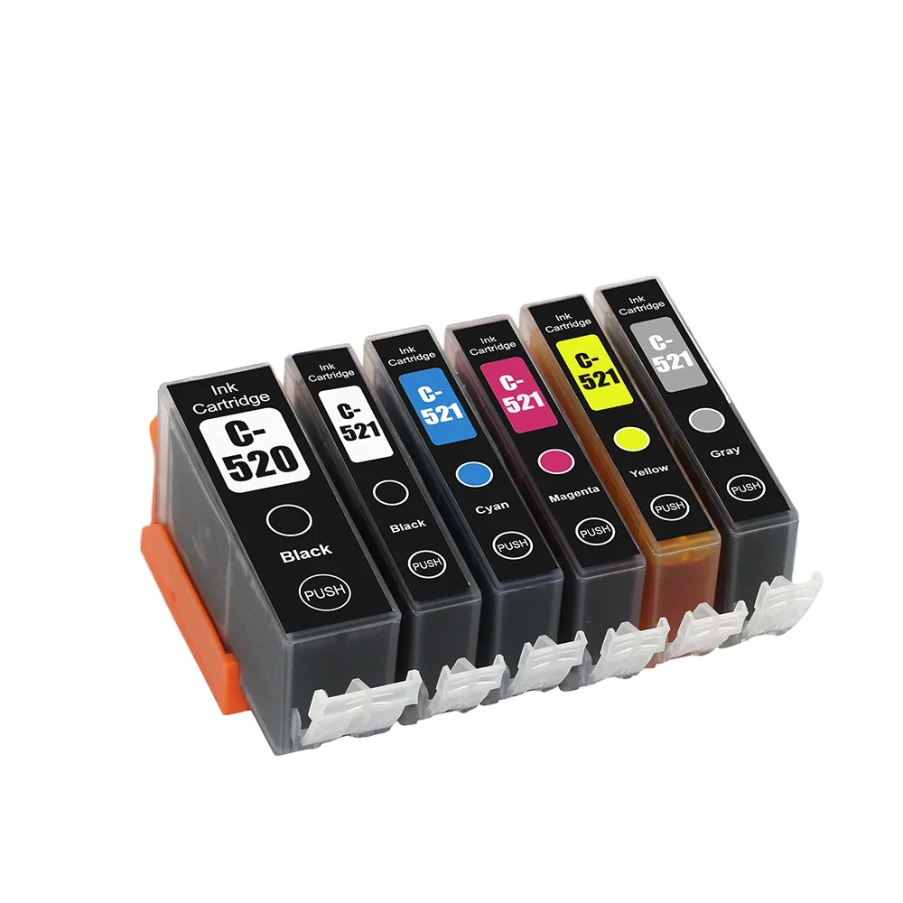 D&C Set 5 Cartucce Compatibili PGI-520 CLI-521 Per Canon Pixma IP3600, IP4600, MP540, MP620, MX860, Ecc.
