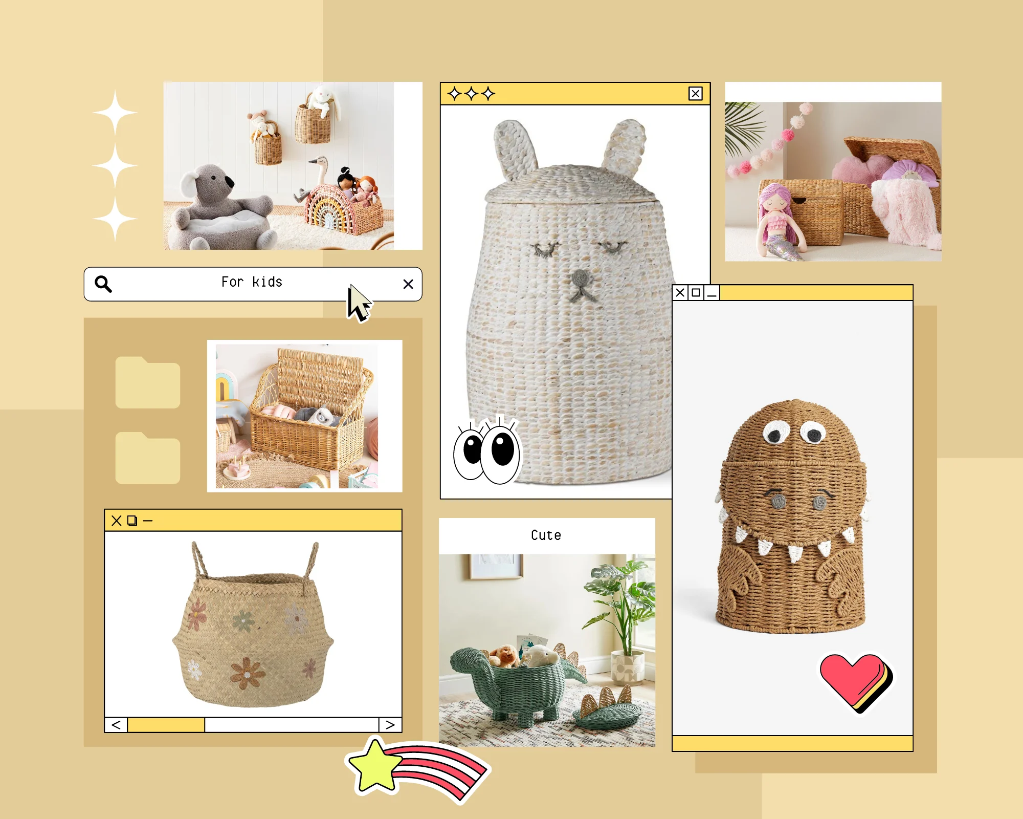 Ecofriendly Unicorn Storage Basket Handmade Water Hyacinth Laundry