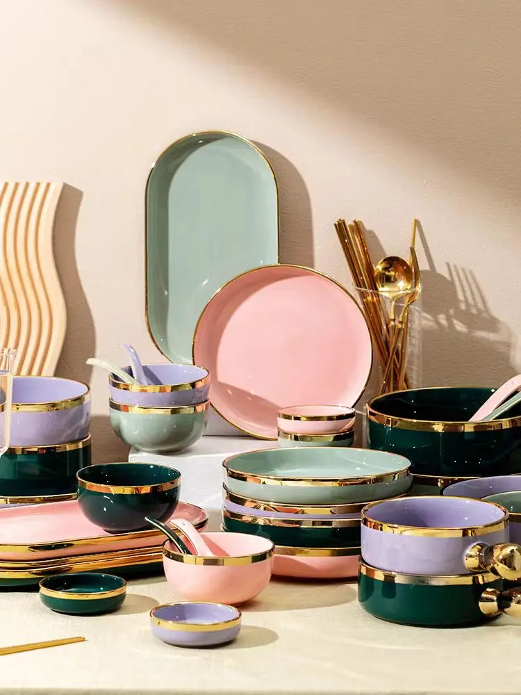 Tableware Home Used Dishes Set Plates Porcelain Ceramic Dinner Sets Plate for Restaurant Hotel factory