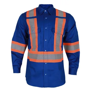 OEM Hi-Vis Reflective Security Shirt Men's High Visibility New Design Fire Resistant Safety Hi Vis Shirts