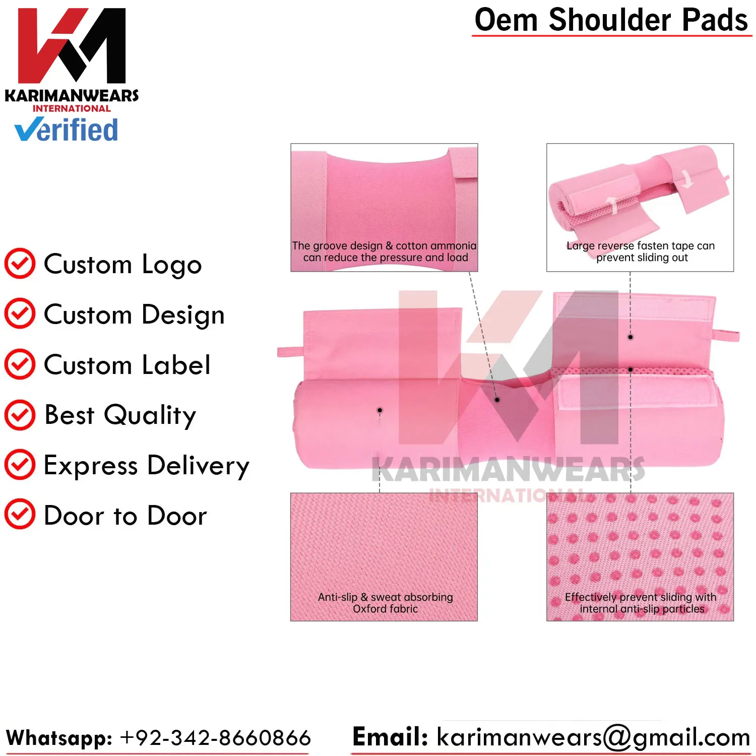 Barbell Pad Set Squats Hip Thrusts Premium Foam Weight Lifting Bar Cushion Anti-Slip Design Shoulder Neck Support Fits Standard