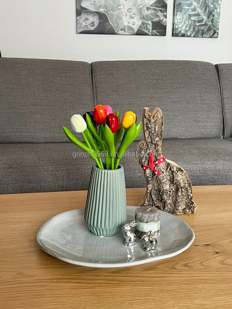 オランダ製ウッドチューリップ 色とりどりの花束 手作りテーブル装飾