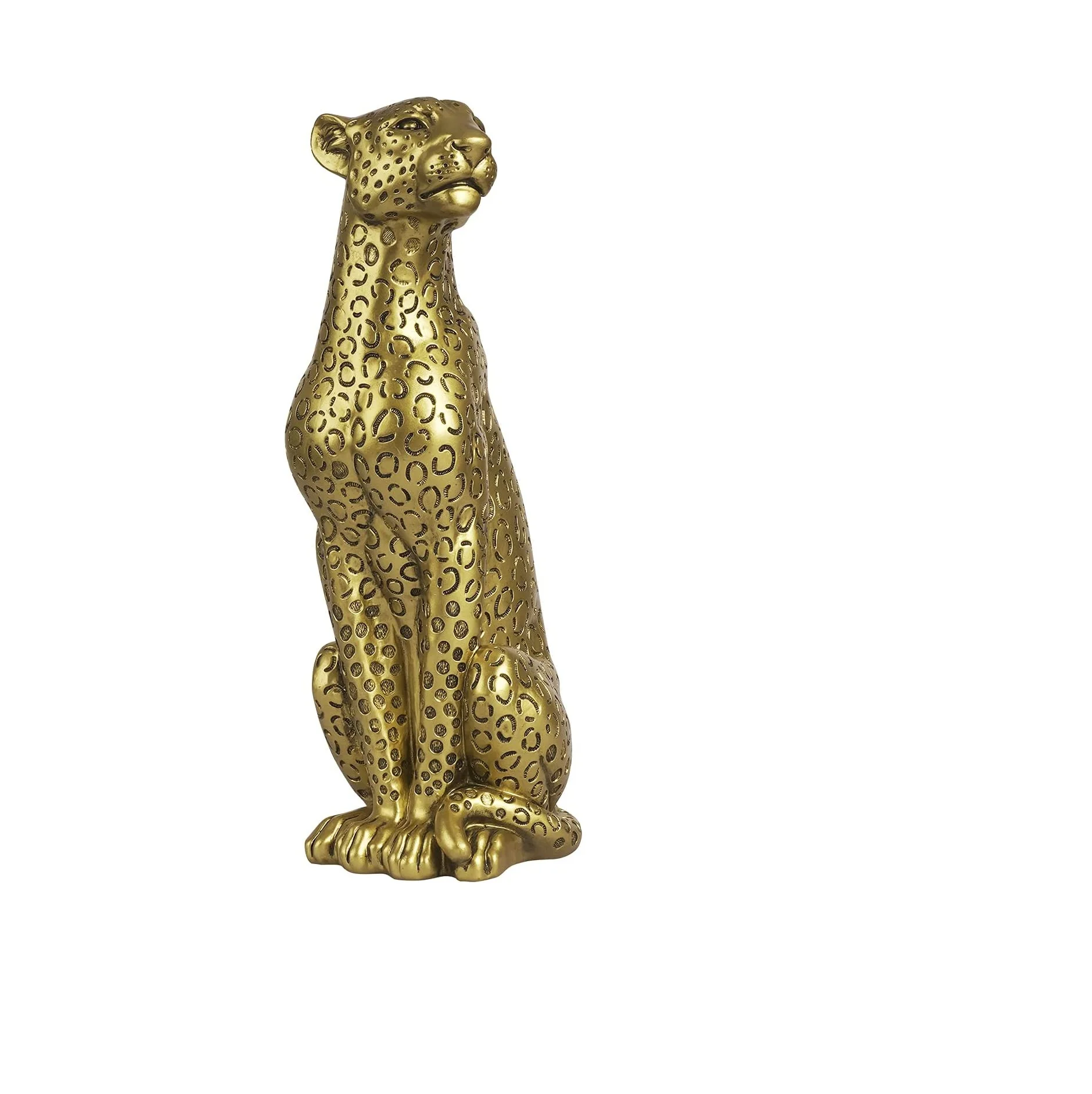 11h gold cheetah figurine sitting home