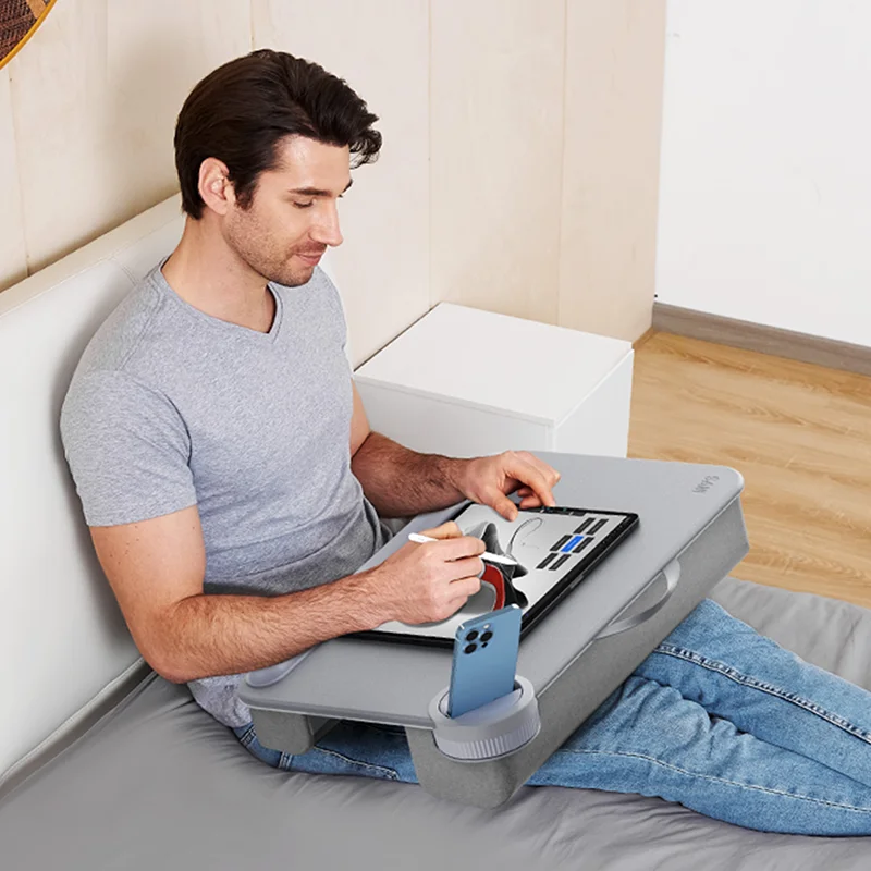 Xgear Ergonomic Laptop Lap Table Leather Lap Laptop Desk Foldable