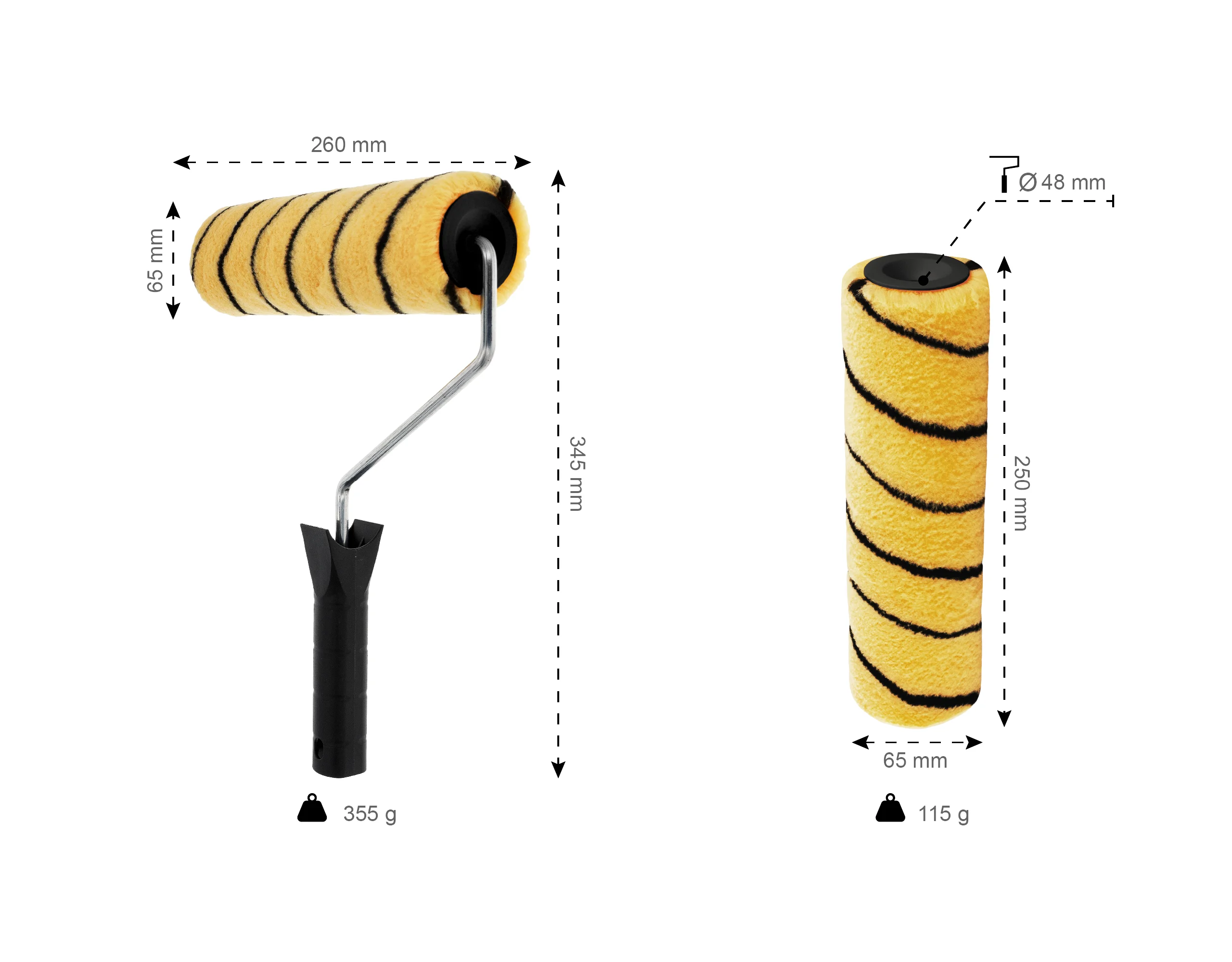 Rolmaster Star Ps 25cm Fi 48 Polyester Paint Roller + Dedicated Handle