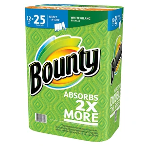 Original Bounty Quick Size Paper Towels 8 Family Rolls in White 2 Ply Layers-Buy Now!