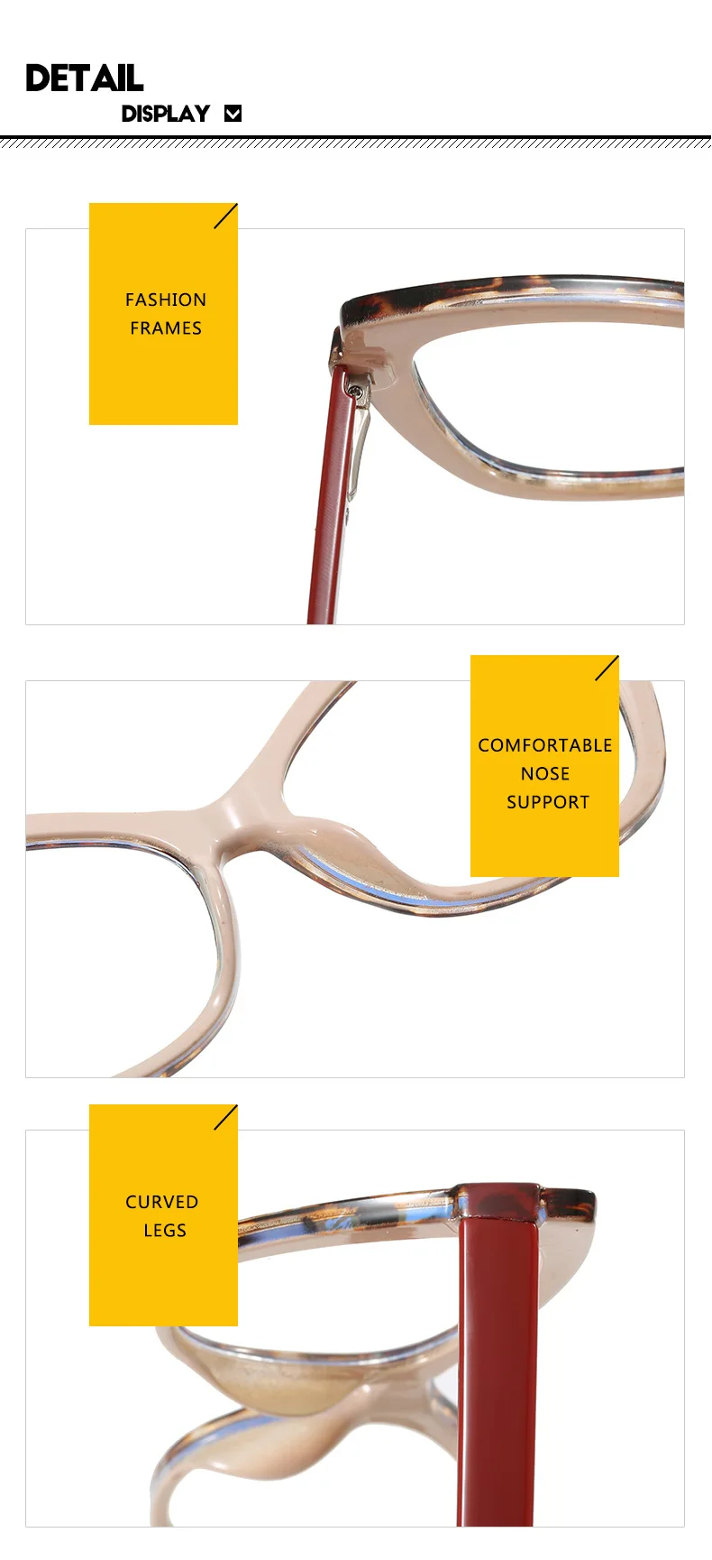 Gafas de luz azul estilo ojo de gato bloqueadas en color Gafas bellamente diseñadas