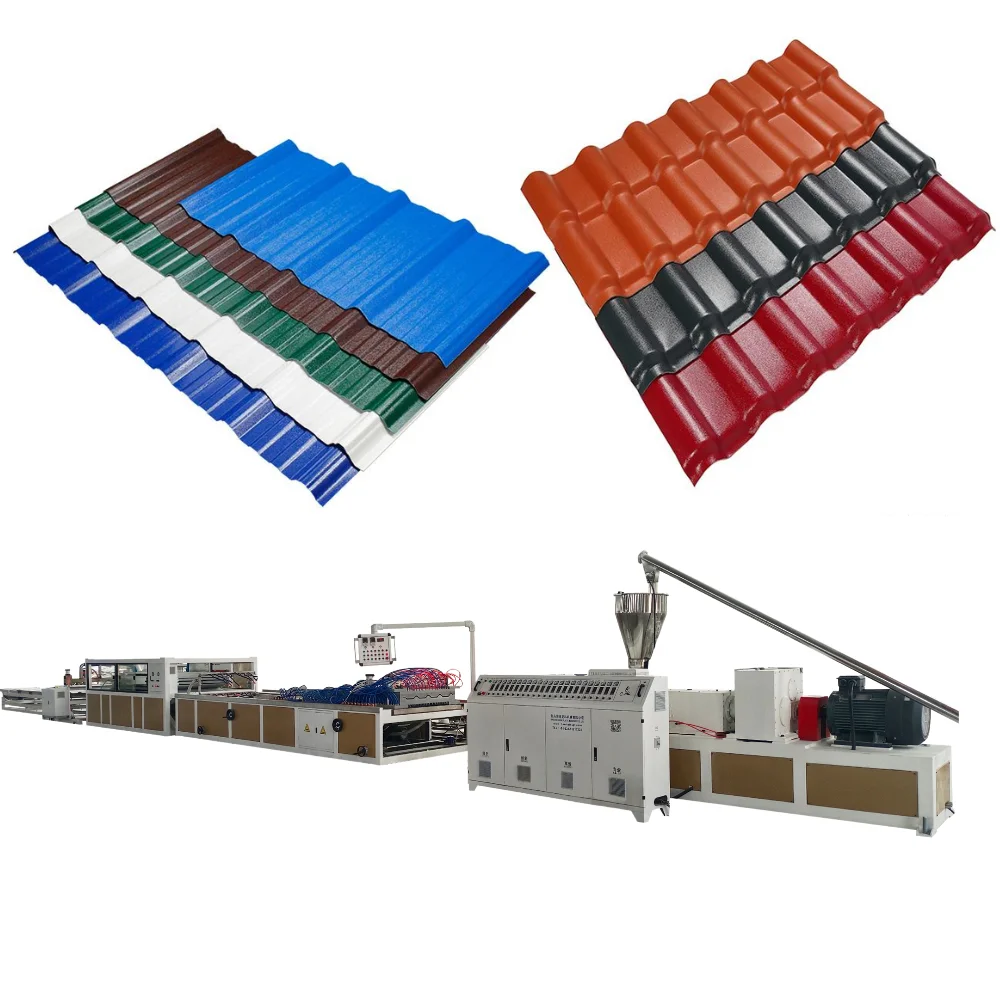 Recycled Glazed Tile Roofing ASA PVC Plastic Trapezoidal Roof Sheet Forming Extruder Manufacturing Making Machine