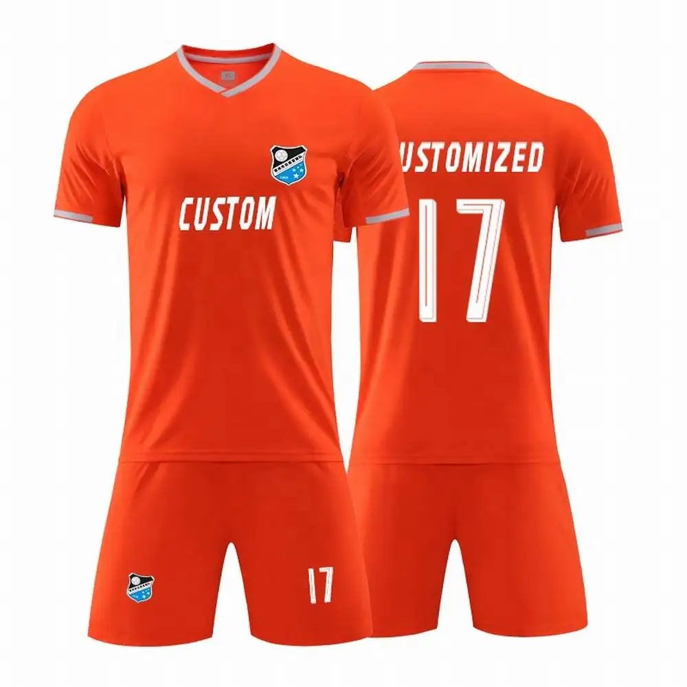 New Football Uniforms Kits Men Soccer Training Jersey Sets Sports Long