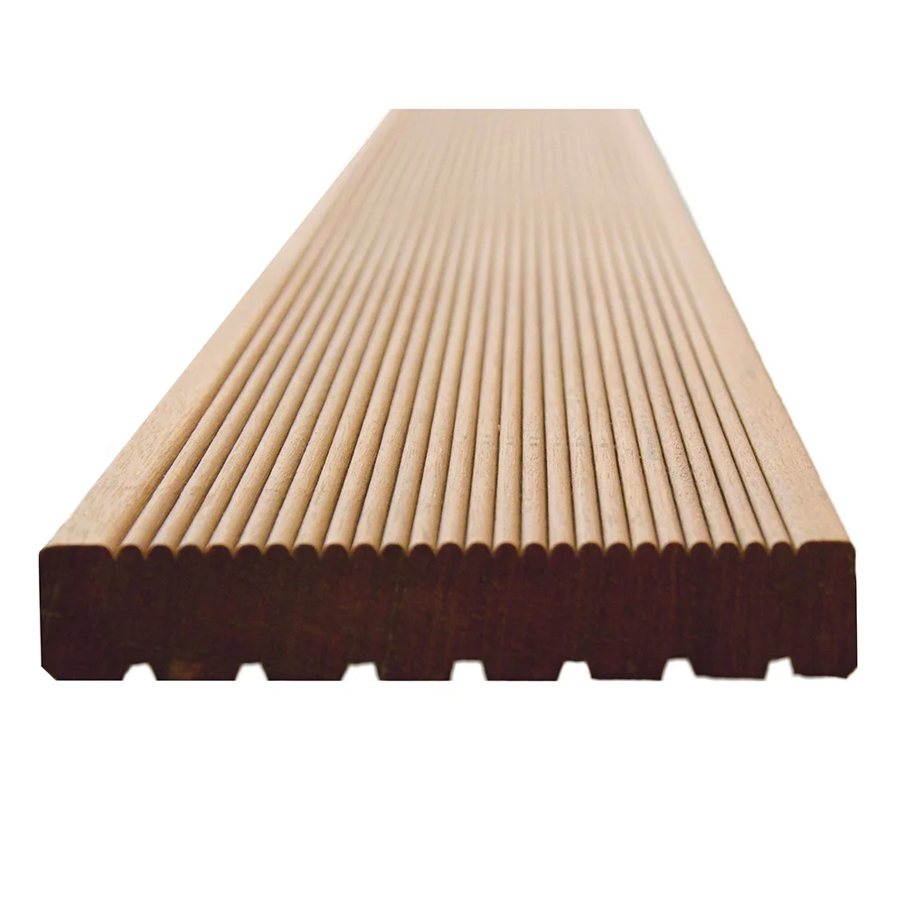 Bangkirai Decking Solid Wood Boards 25x145 mm Reeded/Grooved Surface