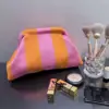 Dumpling Bag Vertical Stripes Pink Orange