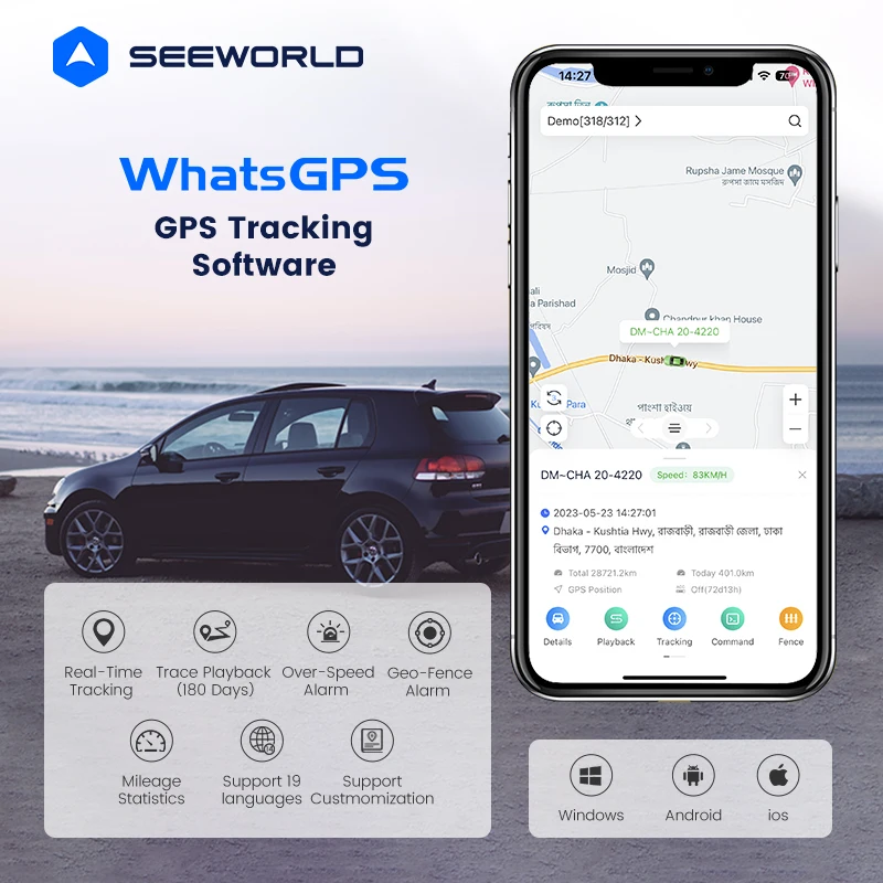 Wireless Tracker Waterproof With Google Map OBD GPS OBD Diagnostic Tool for Car and Fleet