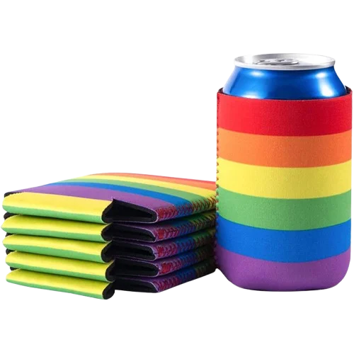 Wholesale Custom Logo Solid Color Insulated Drink Holder Neoprene Beer Can Koozy Collapsible Can Coozies Blank Beer Can Cooler