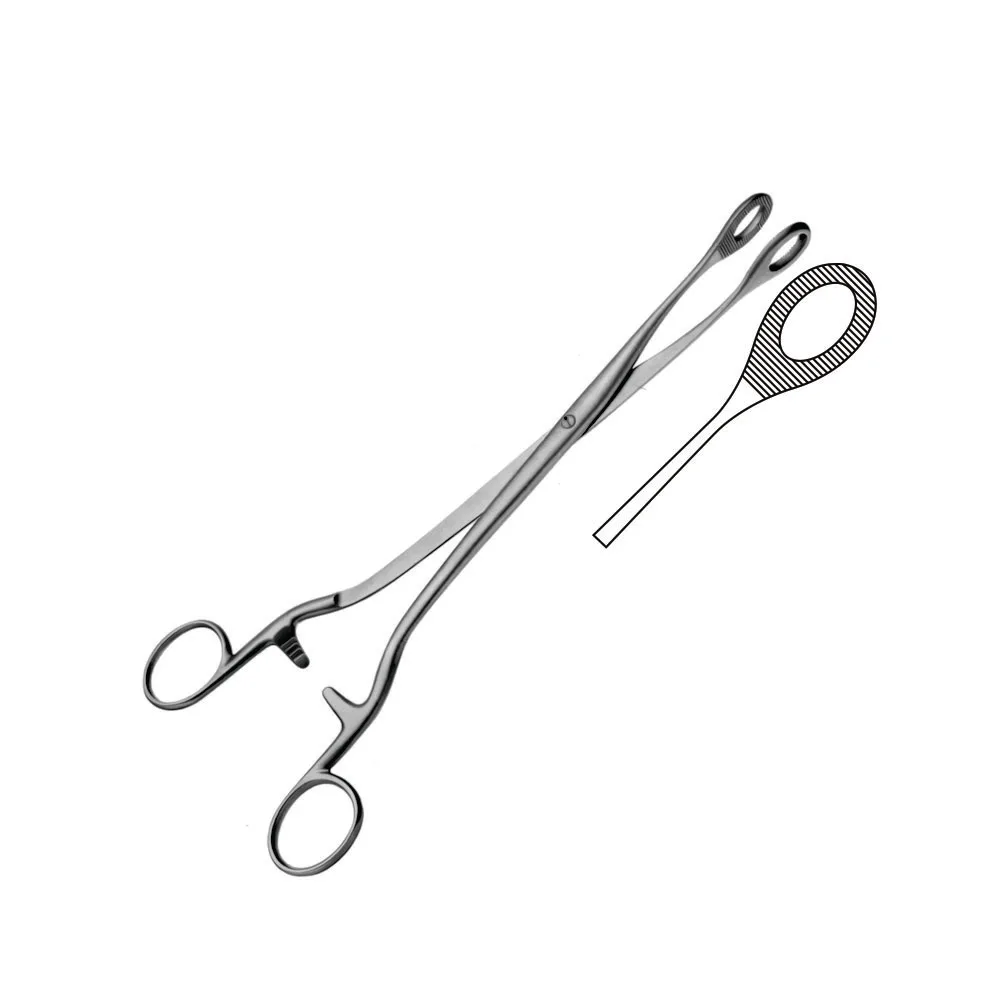 Museux Tenaculum Forceps 3 X 3 Teeth # 2 -  11 mm Uterine Forceps Stainless Steel  Gynecology Instruments 26 Cm/ 10 1/4"