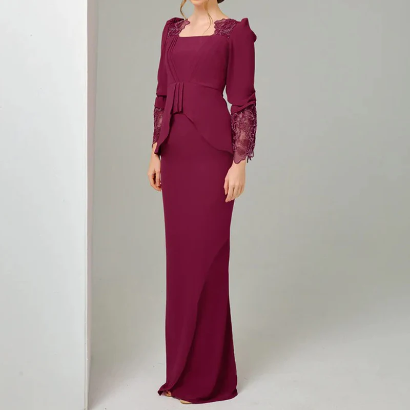 Traditional Muslim Clothing Long Islamic Dress Malaysia Baju Kurung Chiffon Lace Embroidery Abaya 2 Pieces Skirt Set Traditional Muslim Clothing Long Islamic Dress Malaysia Baju Kurung Chiffon Lace Embroidery Abaya 2 Pieces Skirt Set