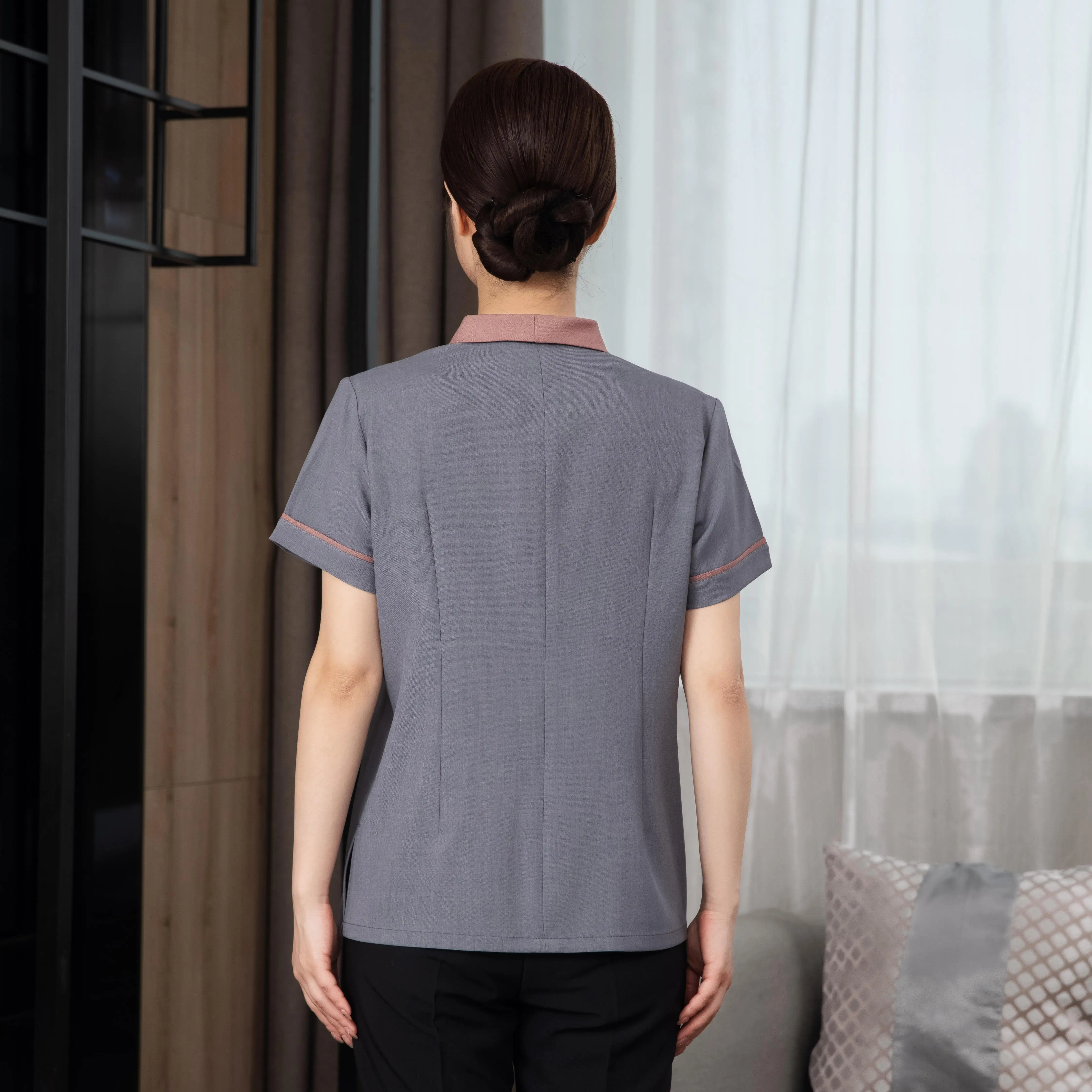 Custom logo Unisex Housekeeping Hotel House Maid Best Cleaning Maid Uniforms Cleaning Near Me
