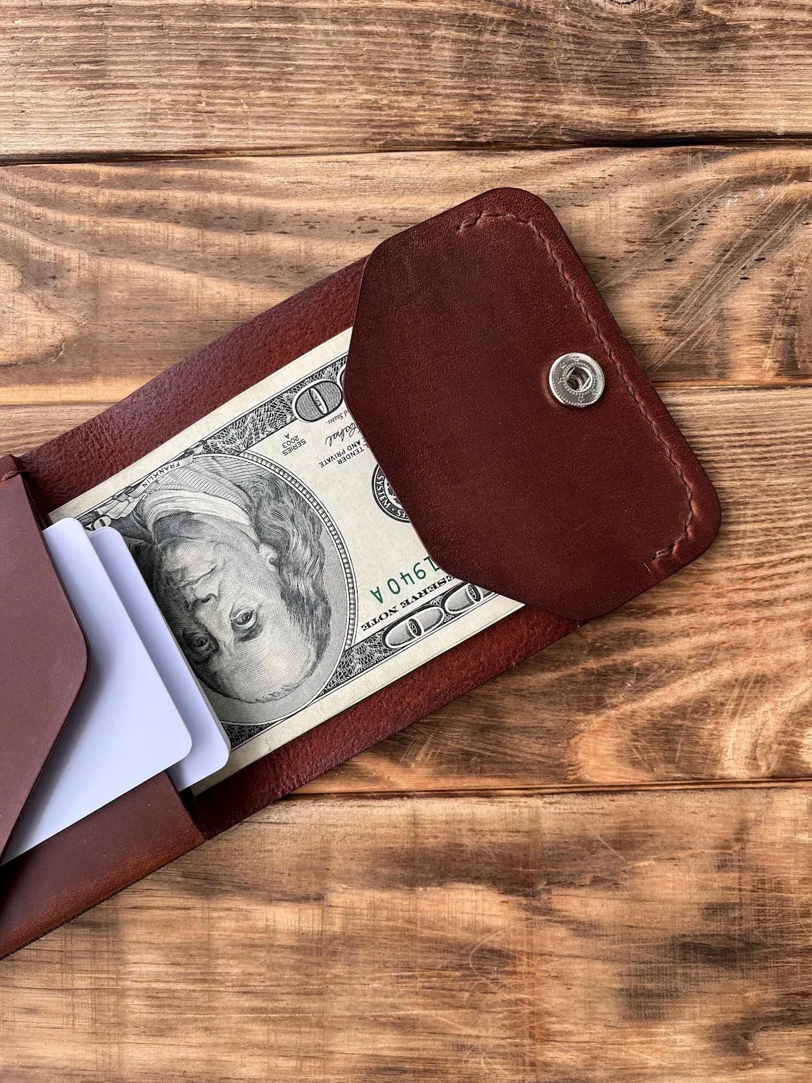 Most Selling Handmade Genuine Leather Wallet with Classic Bifold Design and Smooth Finish for Durability Available for Sale