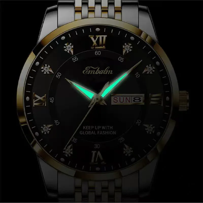 POEDAGAR Style Sport Chronograph Men's Watches Steel Band Wristwatch Luminous Pointers W aperçu 2