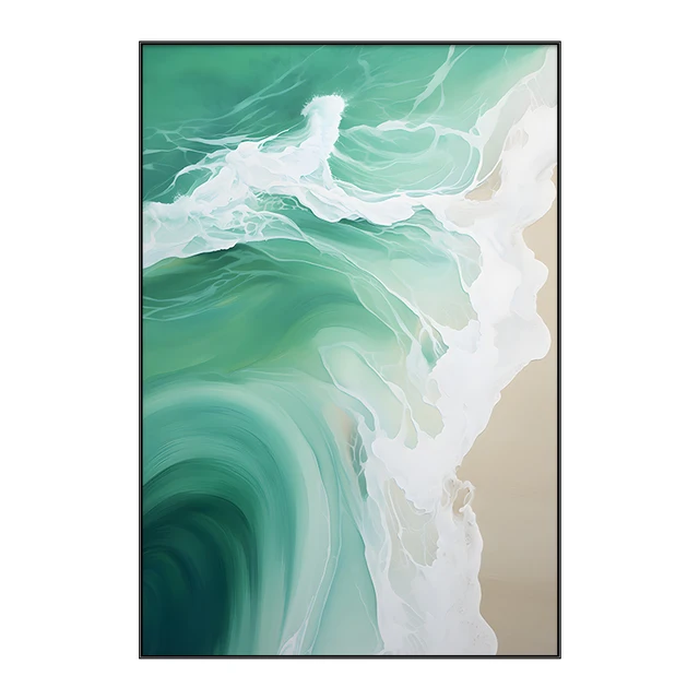 Customized Handmade ocean waves Canvas Oil Painting Modern landscape Mural Wall Art decor painting Large Artwork