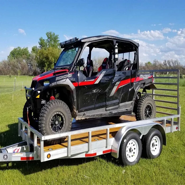 Atv буксируемый прицеп сетчатая тележка для самосвалов со складными боковыми клетками реморкинг прицепа
