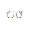Orecchini a perno da donna in ottone placcati in oro bianco e rosa 18k