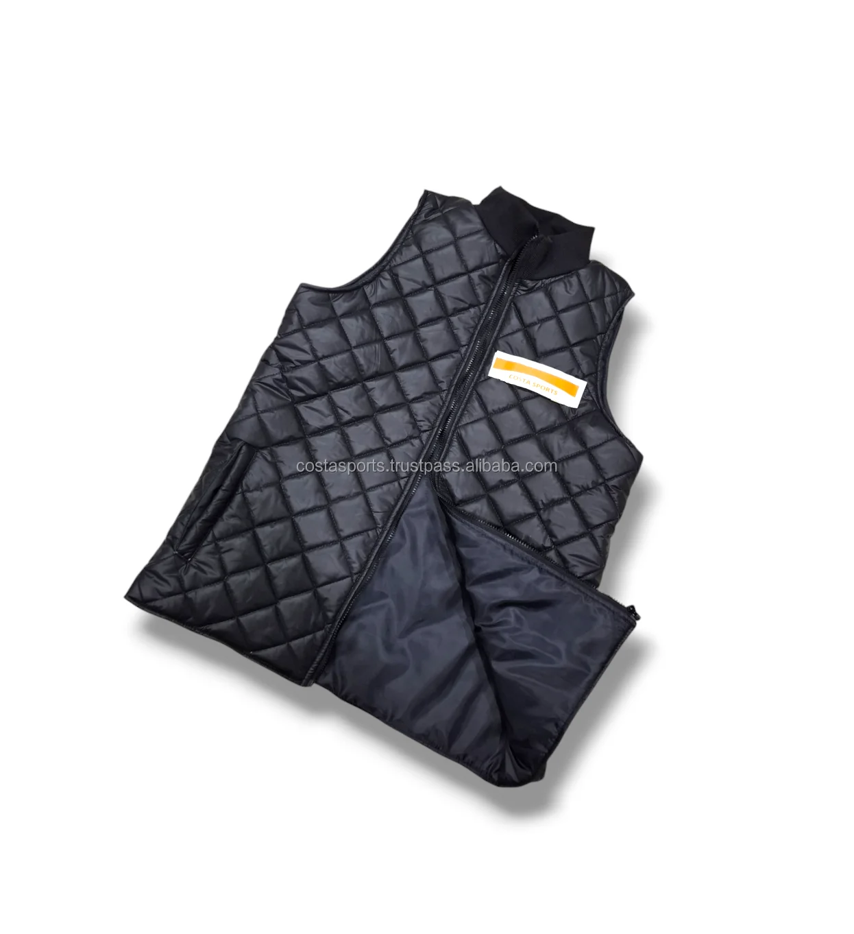 Men's Casual Business Vests, Zip up Quilted Jackets Sleeveless