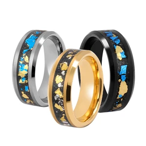 OEM Customized Rings Wholesale Man Anillos Hombre Bague Homme Tungsten Carbide Ring Inlay Stone Vintage for Men Tungsten Ring