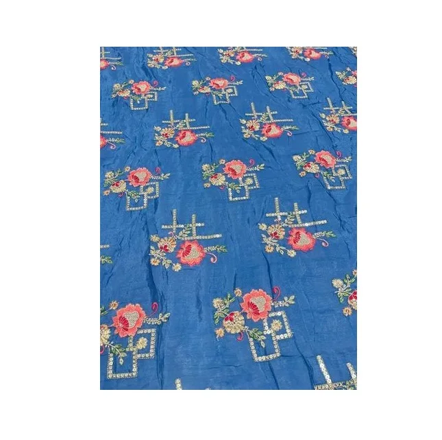 Top Quality Wedding Wear Dress Material Breathable Heavy Embroidery