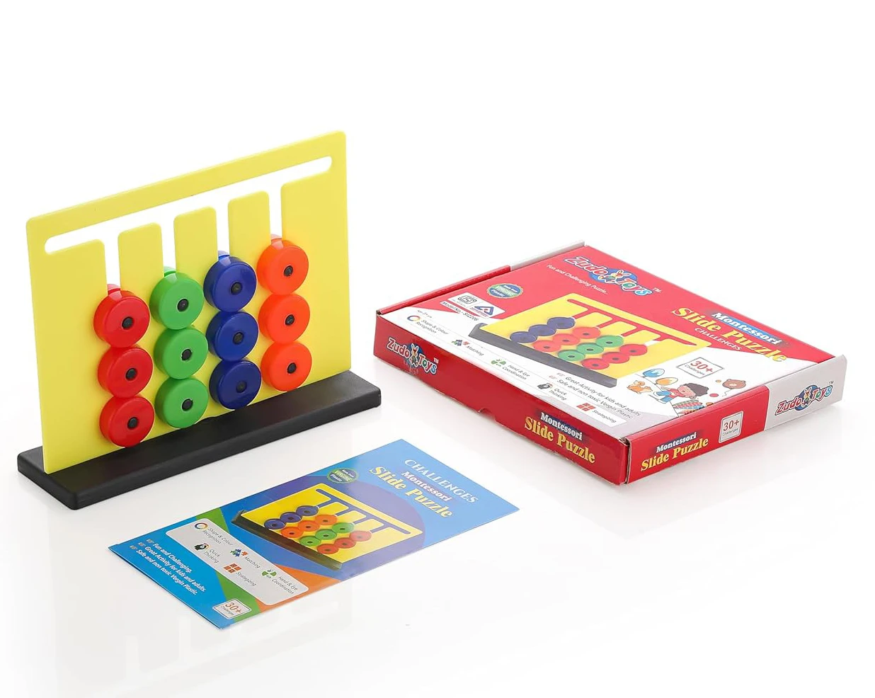 Montessori Slide Puzzle Game Learning Colour and Pattern Matching for Kids, Multicolor