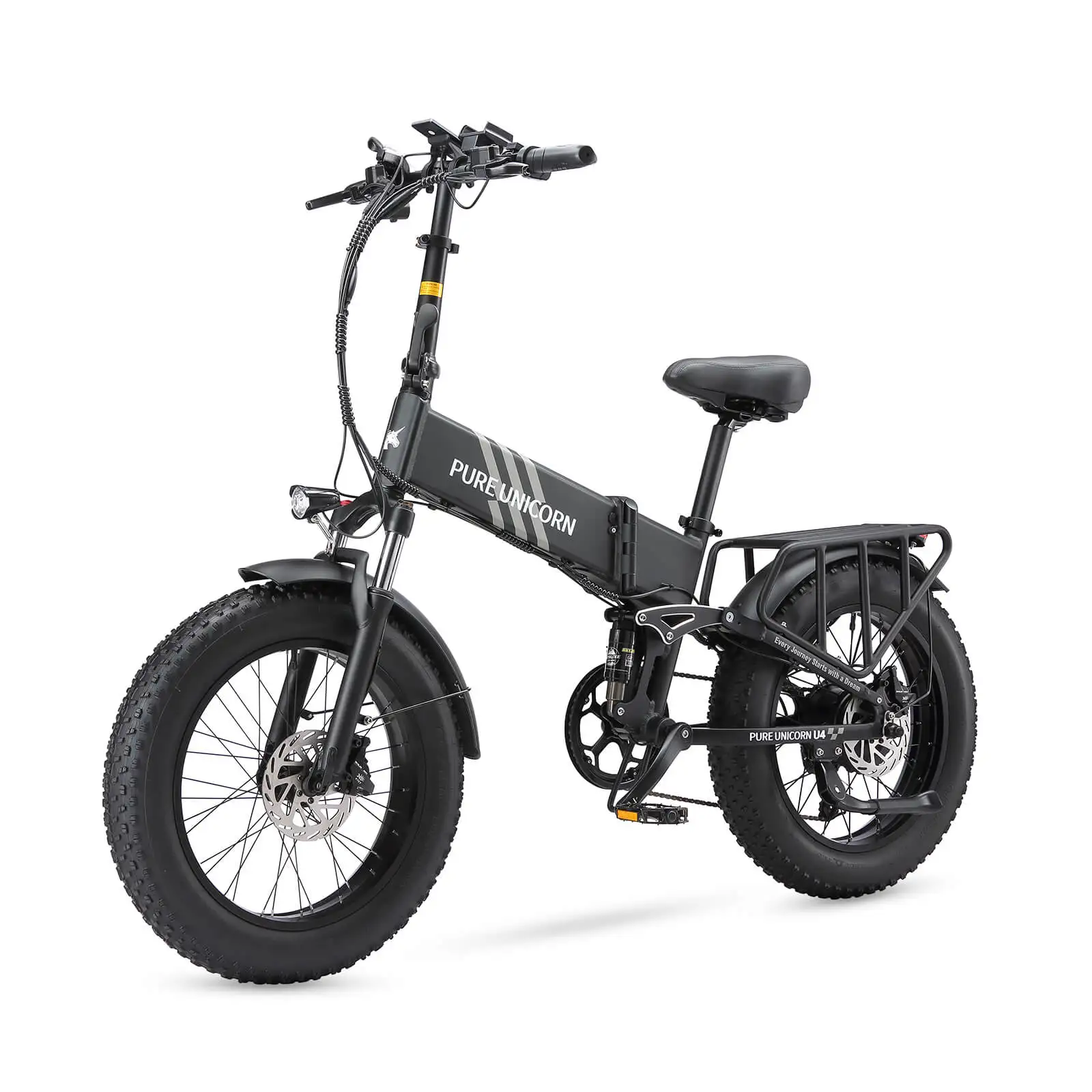 PURE UNICORN U4 1000W Fat Tire Electric Bike 48V Lithium Battery 750W Motor 60 km Range per Power Aluminum Frame Rear Hub Motor