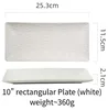 10" rectangular Plate (White)