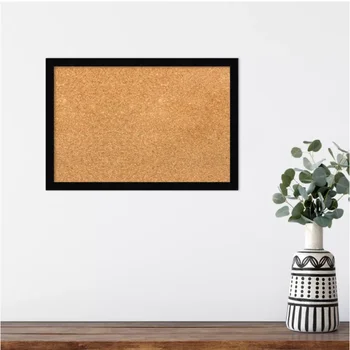 60x80cm Black Wood Frame Cork Pin Board Whiteboard Type for Home Decoration
