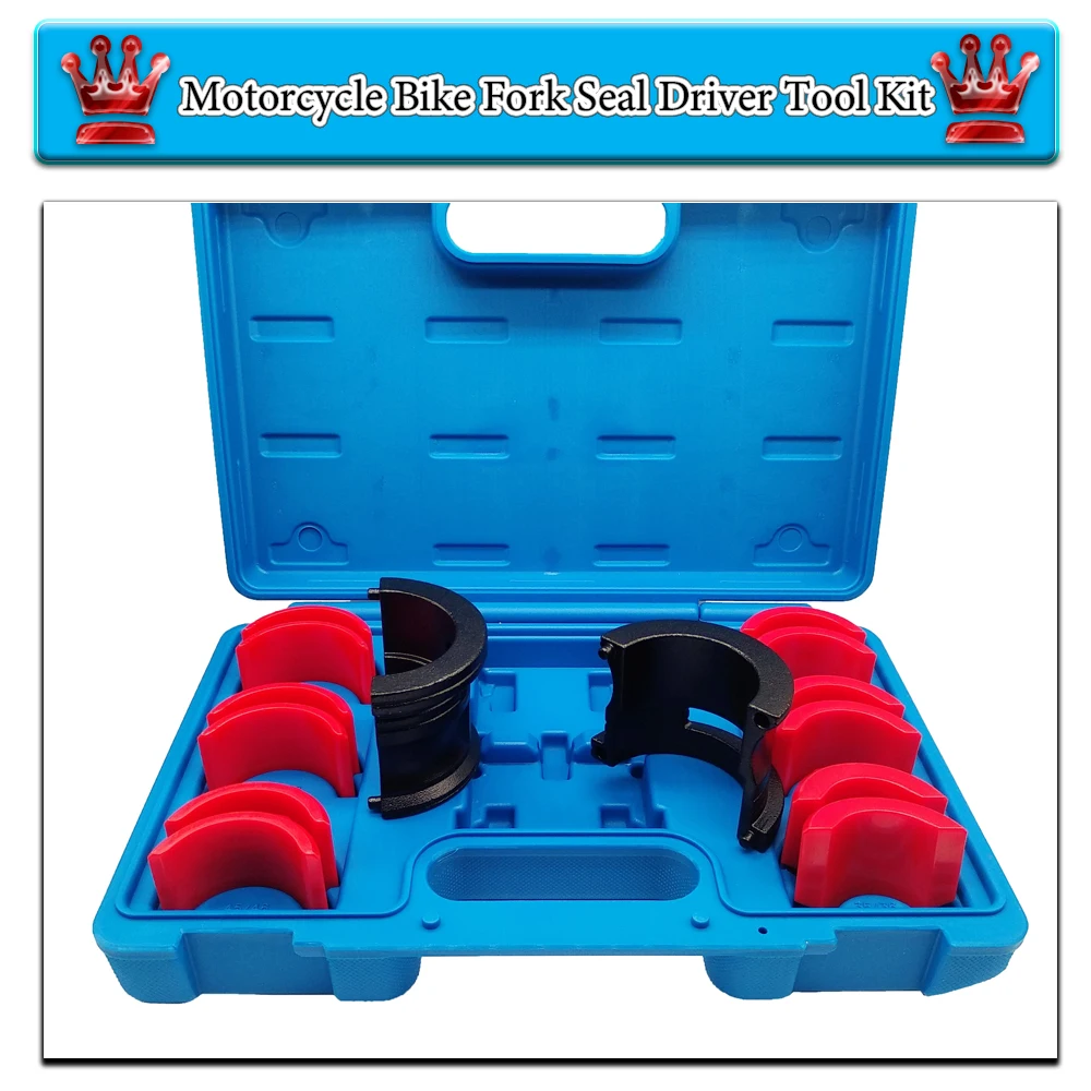 Universal Motorcycle Fork Seal Driver Tool Kit 14pcs for Use on 35mm 36mm 40mm 41mm 42mm 43mm 45mm 46mm 47mm 48mm 49mm 50mm