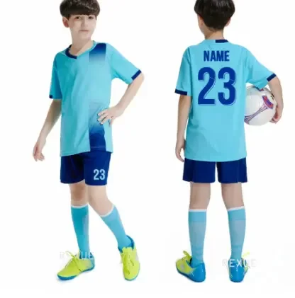 Adult Children Soccer Kids Football Jerseys Set Uniforms Soccer