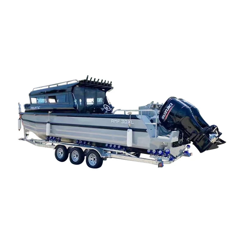 9.3m Aluminum Pontoon Fishing Boat Offshore Aluminum Boat With Bathroom