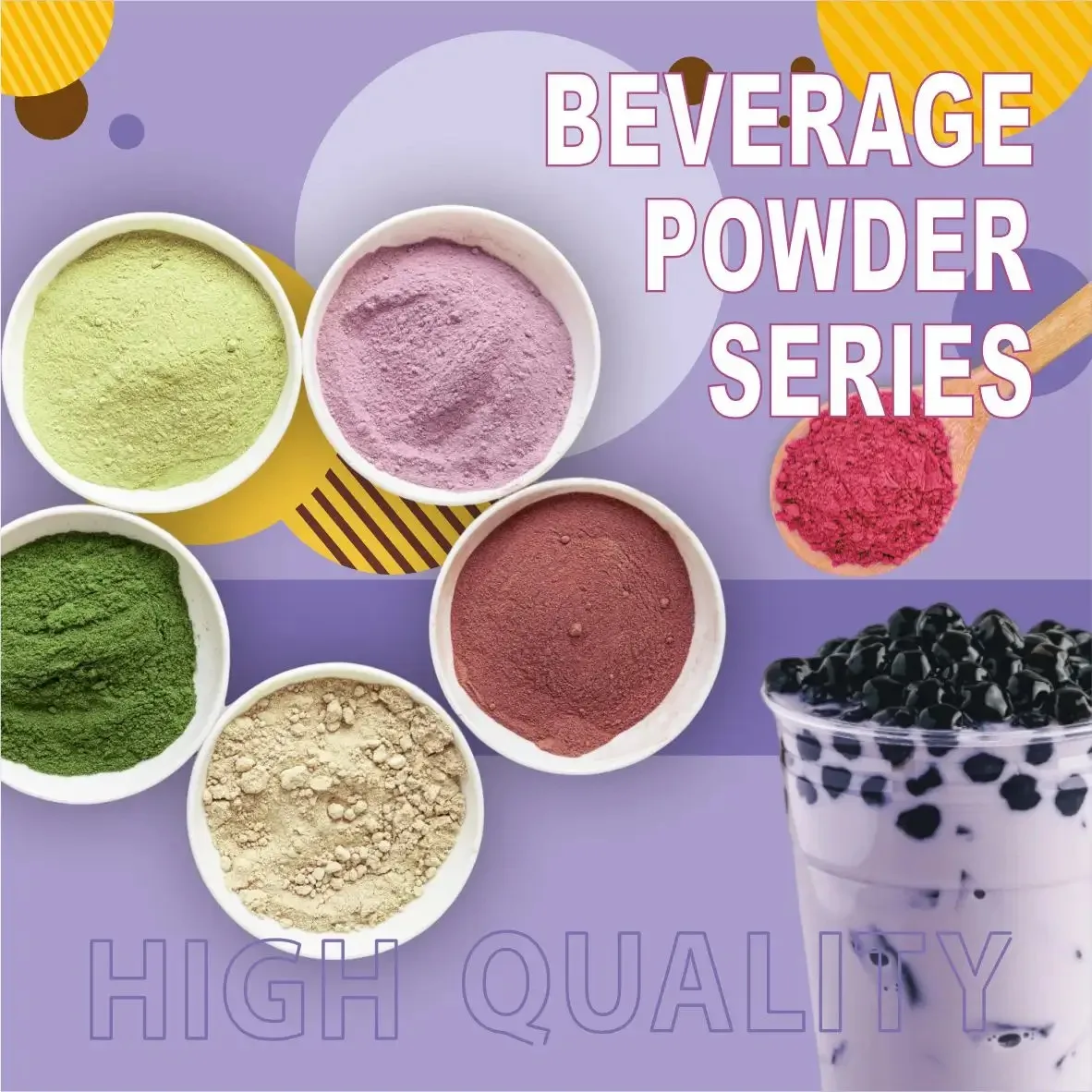 Pure Japanese Matcha Powder Drink Made in Taiwan for On-the-Go with Jelly Cup Packaged in Bag