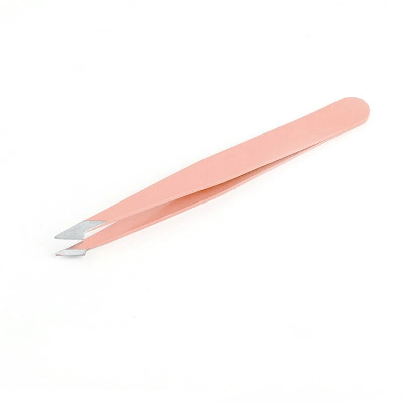 1pcs Eyebrow Hair Tweezers Stainless Steel Flat Slanted Tips Beauty