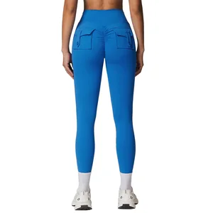 Leggings Tight-fitting Wide-leg Pants Hip-lift High-waisted Yoga Pants Women's Pocket Slim Sports Fitness Pants