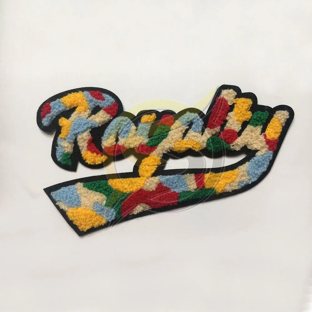 Wholesale Chenille Patches Colorful Chenille Embroidered Patches For